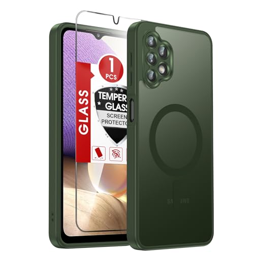 Coque Samsung A32 5G antichoc verte mate et compatible charge sans fil
