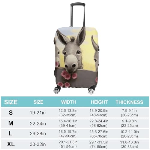 Travel Luggage Cover Protectors Elastic Anti-scratch Suitcase Cover Washable Luggage Sleeve Donkey And Flower Suitcase Cover Protector Fit 18-32 Inch Suitcases Travel Accessories S2