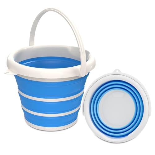 Seau pliable pour lavage de voiture et camping 10l GOLDFOX bleu