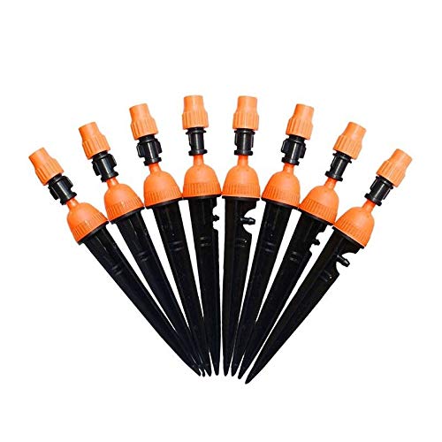 LISHI-DZI 20pcs Irrigation Adjustable Atomizing Nozzle Drippers Sprinkler Water Mist Sprinkler Barbed 1/4