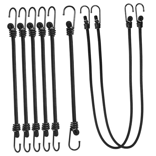 Gatuida 8 Piezas Correa de cordón elástico Cuerdas elásticas de 1/4 con mosquetones. Correas elásticas Cuerda elástica Cintas elásticas Cuerdas elásticas para Motocicleta Gancho elástico