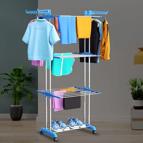 Image of SUNDRY Belly -Big Stainless Steel-Pro Folding Cloth Drying Stand, Drying Rack,Stand for Clothes Heavy Base.