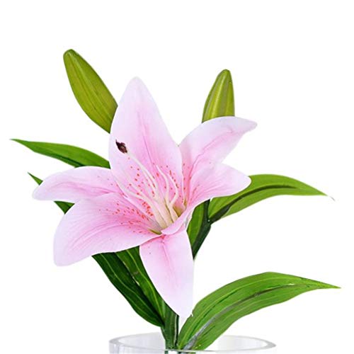 YHLVE Lilies Artificiales de Colores Brillantes, Accesorios Simulación Real de calas, Rosa Claro, 14 cm
