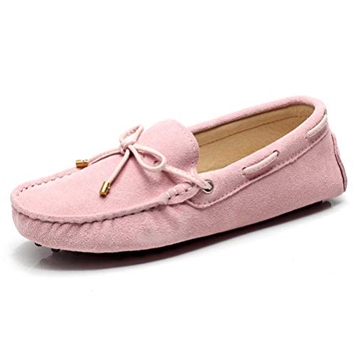Image of ANUFER Women's Classic Suede Penny Loafers Comfort Handmade Slipper Moccasins