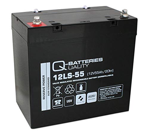 Q-Batteries 12LS-55 / 12V - 55Ah Blei Litio Litio Standard-Typ AGM VRLA 10 años de Tipo Cover