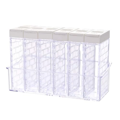 Contenitore Trasparente Spezie, 6 Pezzi Barattoli di Spezie con Coperchio,