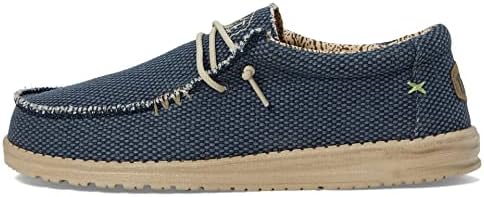 Hey Dude Men's Wally Braided Blue Night Size 15 | Men's Loafers | Men's Slip On Shoes | Comfortable & Light-Weight