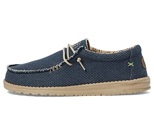 Hey Dude Men's Wally Braided Blue Night Size 15 | Men's Loafers | Men's Slip On Shoes | Comfortable & Light-Weight #TOP3