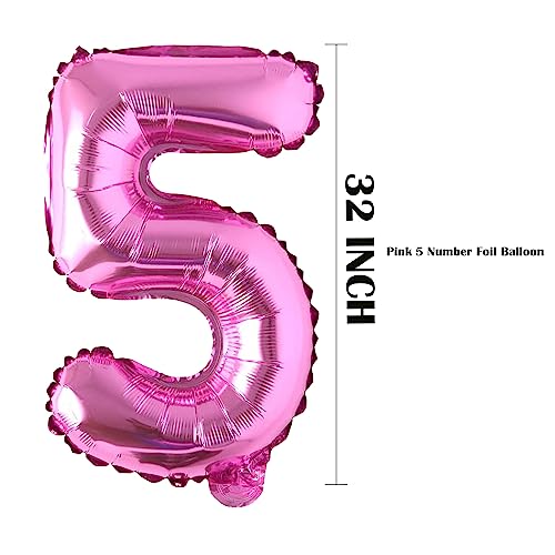 Image of Rozi Decoration Number 50 Pink Color Foil Balloons for Happy Birthday Decoration, 50th Wedding Anniversary Party Balloons Decorations Pack of 4 Pcs
