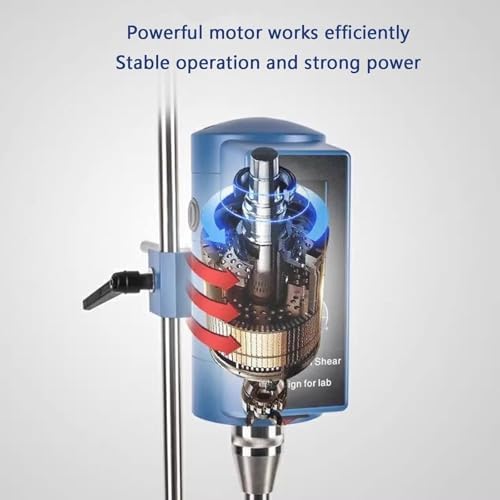 High Speed Homogenizer for Lab, Adjustable 2000-28000rpm, LCD Timer, Dispersant Emulsifier & High Shear Mixer, Perfect for 5-10000ml Samples, Reliable Laboratory Equipment