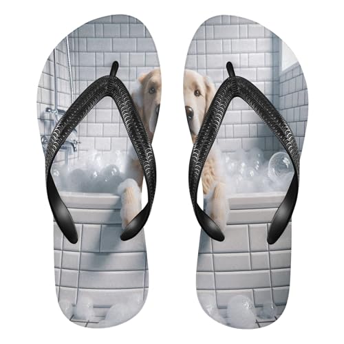 Burbuja Bathing Dog Flip Flops for Women Men, Soft Thong Sandals Rubber Slippers for Pool Beach Essentials