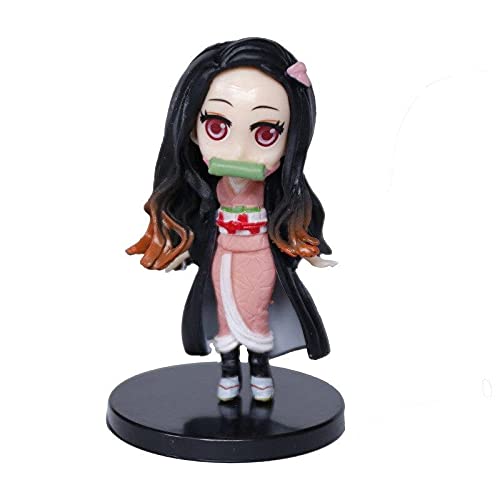Image of Gifts - Demon Slayer Action Figures with Base - Set of 6 | 10 cm | Anime Lovers | Japanese Manga| Nezuko | Inosuke | Tanjiro | Zenitsu | Giyuu | Kyoujurou | No Box | (Variant2)