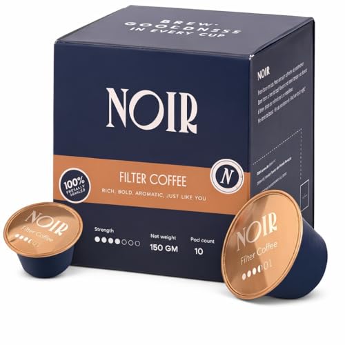 Image of Noir's Filter Coffee Pods | Arabica-Robusta Blend with Rich Chicory Notes | Full-Bodied Flavor | Dolce Gusto Compatible Pods | Pack of 10