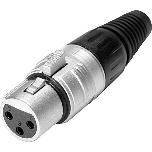 Hicon XLR-Buchse, gerade, HI-X3CF, Anzahl der Pole (num): 3 Silber, Schwarz, 1 Stück