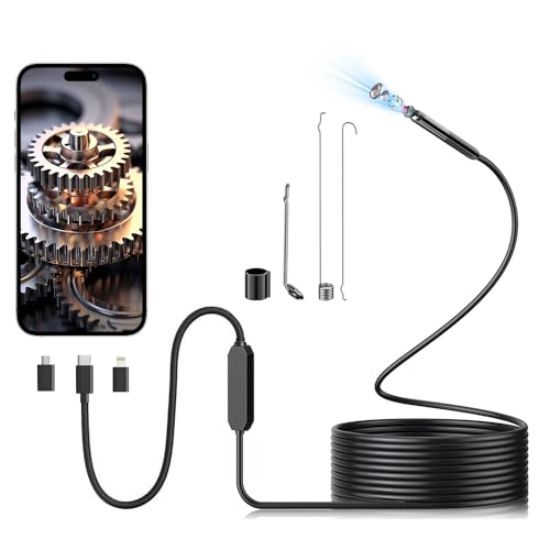 Endoskopkamera mit Licht, 1080P WiFi Endoskop-Kamera Handy mit Licht Wasserdichtes Ip67...