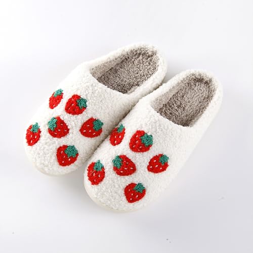 Image of Cherry Slippers for Women Men Fruit Shoes Cute Memory Foam Soft Winter Warm Indoor Outdoor Slippers