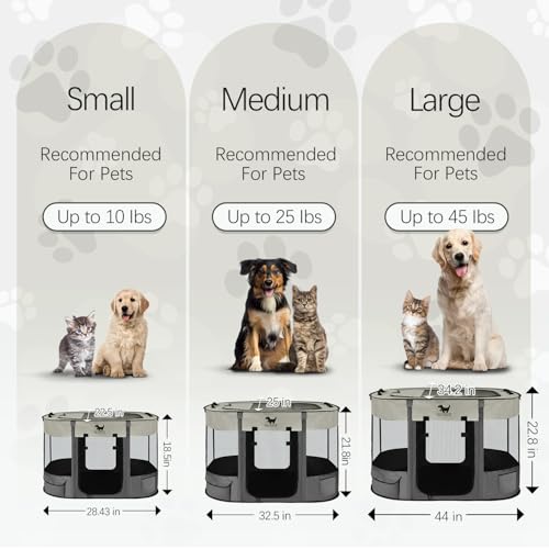 Rest-Eazzzy Cercadinho para cães, cercadinho portátil dobrável para cães, gaiola externa com zíper,