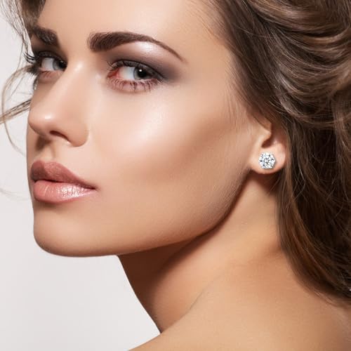 6 Pairs Silver Stud Earrings for Women 3-8 Mm 316L Hypoallergenic Cubic Zirconia Surgical Stainless Steel Earring Studs2