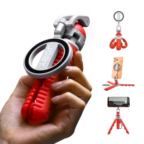 JOBY PodZilla™ SuctionTripod MagSafe Kit(red),Flexible Magnetic Tripod with Suction Legs, 360° Rotation & Dual-Angle Adjustment, Wrap-Anywhere Mount for iPhone Vlogging, Gym, Car, Outdoor & Travel