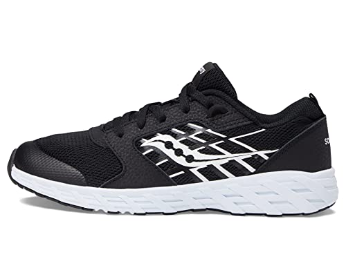 Saucony Wind 2.0 Running Shoe, Black/White, 10.5 US Unisex Big Kid - image 4