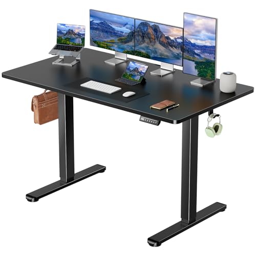 Image of Marsail Electric Standing Desk,55 inchx30 inch One-Piece Desktop,Height Adjustable Home Office Desk,Ergonomic Sit-Stand Gaming Computer Desk for Home & Bedroom,with Spacious Deeper Tabletop,4 Memory Presets