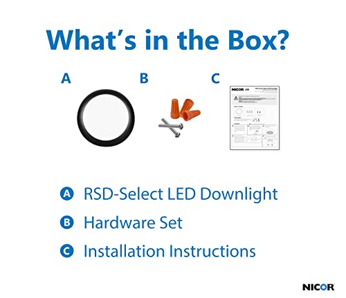 Image of NICOR Lighting RSD Selectable 5 /6 in. Black Surface Mount LED Downlight (RSD561120SBK)