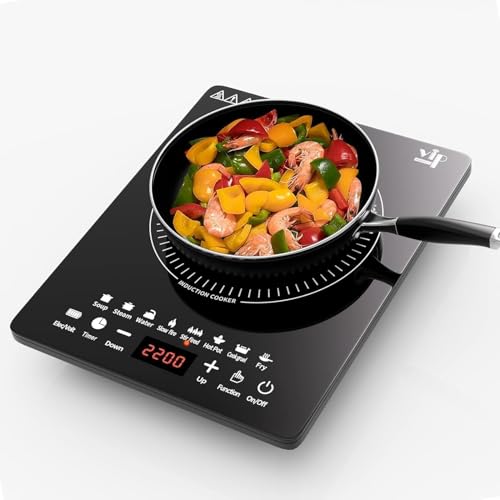 Image of Portable Induction Cooktop, Countertop Burner with Multi-Function, 2200w Electric Stove with Easy Clean Glass, 8 Modes Sensor Touch Cooker (WP6)
