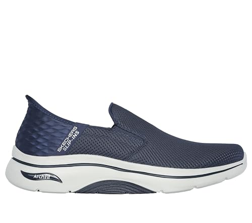 Skechers Homme GO Walk Arch FIT 2.0 Hands Free 2 Baskets, Navy Textile/Synthetic, 48 EU