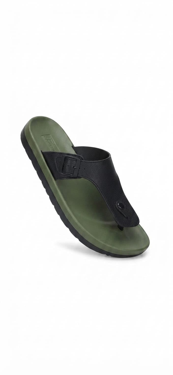 1492 Men's EVA Flip Flops Olive Black with Buckle-image-43