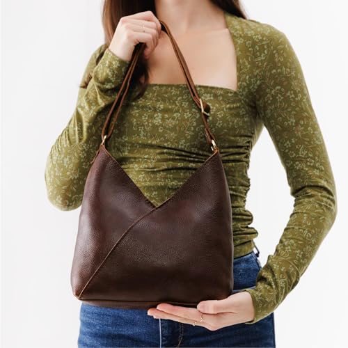 Portland Leather Goods Naomi Shoulder Bag – Handmade Slouchy Bag with Adjustable Crossbody Strap & Secure Magnetic Closure3