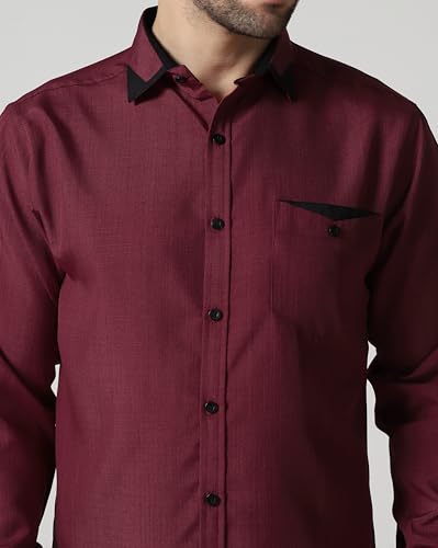 Image of TAGDO Men's Full Sleeve Shirt | Pocket Design and Spread Collar Shirt for Man (2054)