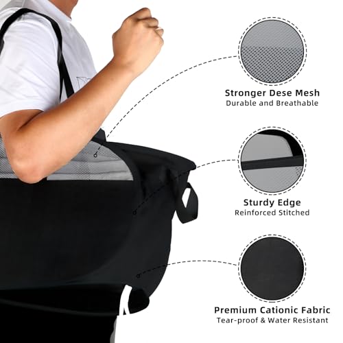 Image of 100L Collapsible Laundry Baskets, Tear Proof Pop Up Laundry Hamper with Dual Handles, Large Foldable Laundry Basket, Easy to Carry Laundry Hamper for Home, Laundry Room, Bedroom, Dorm, Travel Black