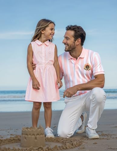 Image of U.S. Polo ASSN. Striped Slim Fit Polo T Shirts for Men - 100% Cotton, Half Sleeves Mens Tshirt