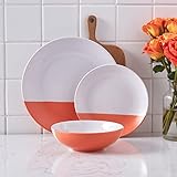 Stone lain Lizzy Stoneware Dinnerware Set, 12-Piece Service for 4, Orange