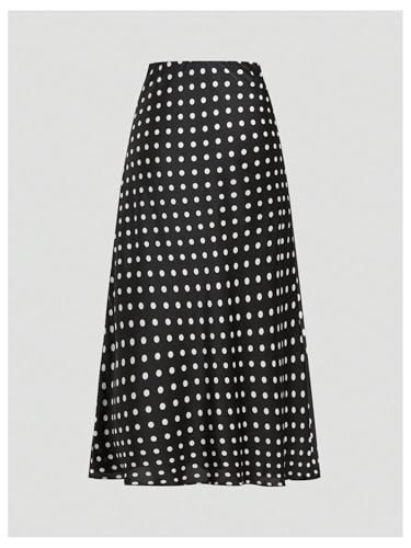 GORGLITTER Women's Polka Dots Long Flowy Skirts Dressy High Waisted Business Causal Skirt2