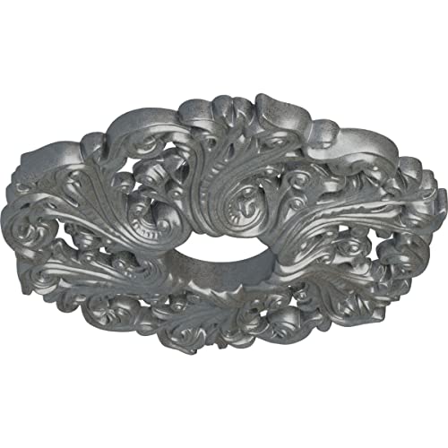 Image of Ekena Millwork CM19ORPLS Orrington Ceiling Medallion fits Canopies up to 4 3 /4, Platinum