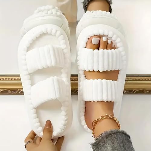 Fuzzy Slippers for Women Cloud Shoes Indoor Outdoor Memory Foam Cozy Cute House Slippers Soft Slip On Gifts for Womens Mom Her Ladies Bridesmaid2