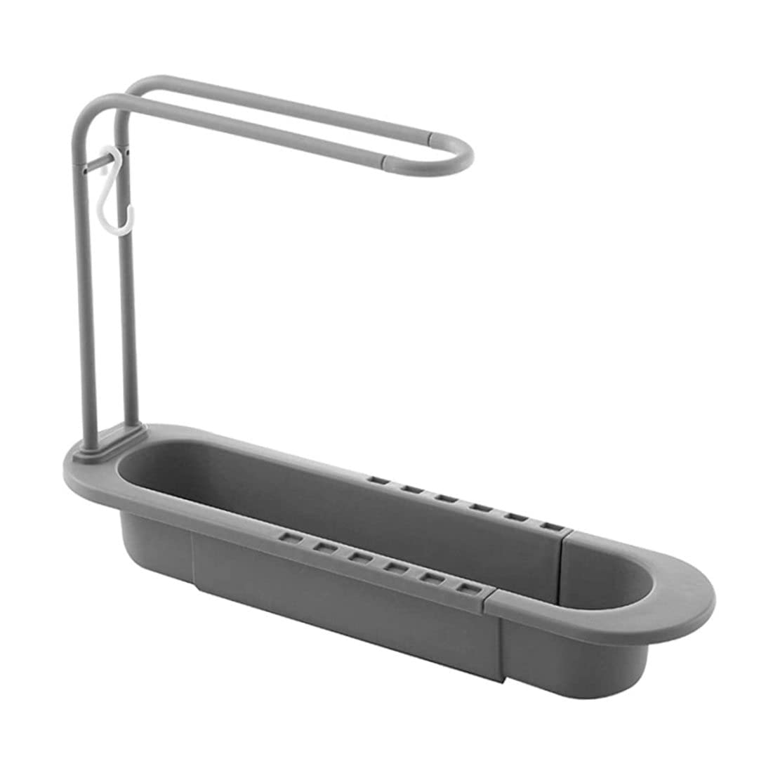 Faroby Telescopic Sink Rack Storage Rack Expandable Storage Drain Basket Holder Soap Sponge Drainer Sink Tray