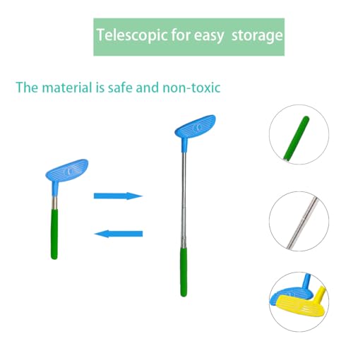 ZUNIPLEX Minigolf Kinder,Golfschläger 5-7 Jahre,Einziehbare Golfschläger für einfaches Tragen,Minigolfschläger,Kinderspielzeug für Draußen und Drinnen