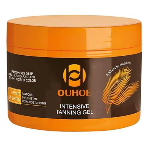 Bräunungsgel,150g Intensive Tanning Gel, Solarium Bräunungsbeschleuniger Creme,intensive, weiche braune Bräunungsbeschleunigercreme, Erzielen Sie Eine Natürliche Bräune mit Natürlichen Inhaltsstoffen