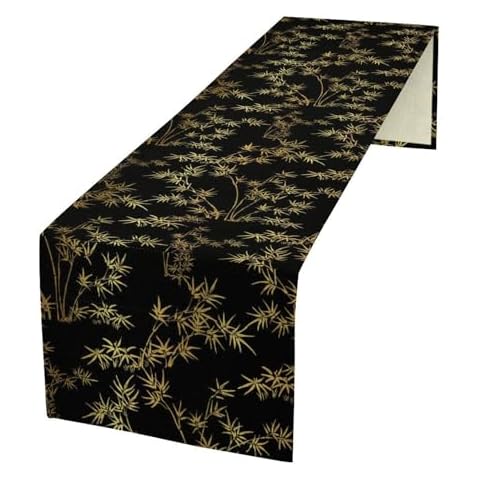 JanJCurt Bamboo Print Table Runner Cover