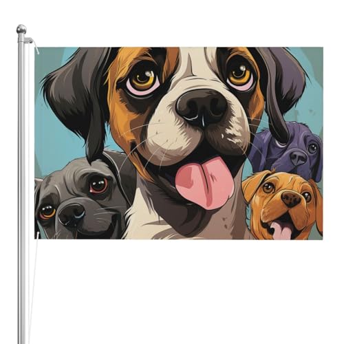 Drapeaux extérieurs résistants au vent en polyester 200D double face avec œillets 122x183cm