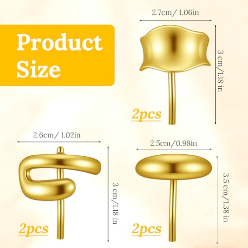 6 Pinzas metálicas doradas para coletas miniatura 2