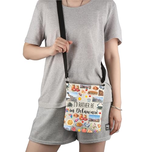 G2TUP Delaware State Gift I'd Rather Be In Delaware Crossbody Bag Delaware Travel Bag Delaware Tour Souvenir Gift4