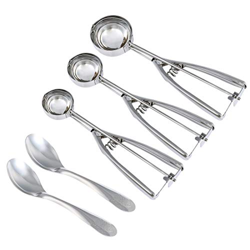 Ice Cream Scoop - HIFEOS Stainless Steel Cookie Scoop Set, Include 3 Pack