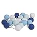 Produktbild 20 Baumwolle Kugel Lichterkette Stoff Ball Zuhause Schlafzimmer Dekor Wohnkultur Festlich Hochzeiten Geburtstag Party Dekoration (Navy Blau)