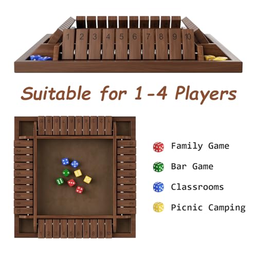 Juego Shut The Box de madera para 1 a 4 jugadores miniatura 2