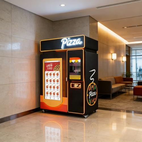 Intelligent Pizza Vending Machine Fully Automatic Pizza Processing Touchscreen Control and 24/7 Unmanned Service for All Kinds of Commercial and Public Places
