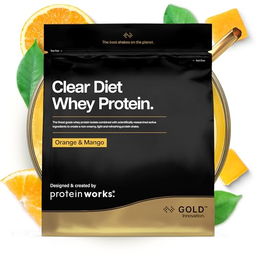 Protein Works | Clear Diet Whey Protein - Gold Innovation, Whey Protein Isolate Powder, Refreshing High Protein Drink, Orange & Mango, 40 Servings, 1kg