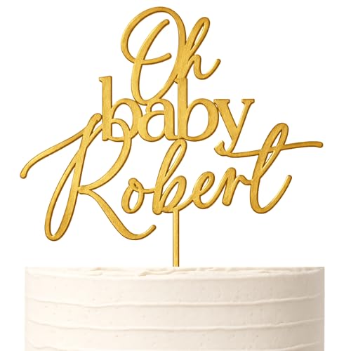 Custom Baby Shower Cake Topper | Baby Party Cake Decoration | Oh Baby Cake Topper | Baby Shower Cake Toppers Gold | Rustic Wood Baby Shower Cake Topper | Cake Topper Gender Reveal Baby Shower
